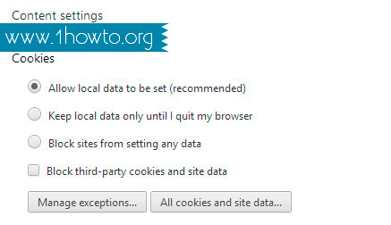 Enable Cookies in Google Chrome