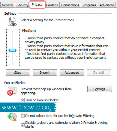 Enable Cookies in Internet Explorer
